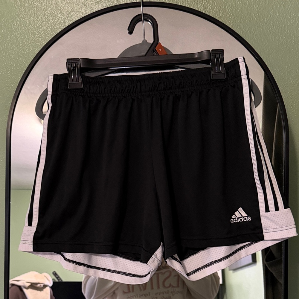 Adidas Women's Black and White Athletic Shorts